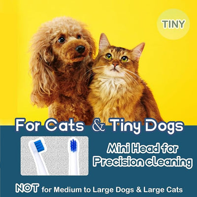 Cat Toothbrush Tiny, Small Dog & Puppy Tooth Brushing Kit, Ultra Soft & Mini 15° Curved Head Teeth Brush for Kitten Pet, Doggy Toothbrushes Deep Dental Clean, Soft Bristles, 2 PCS - White