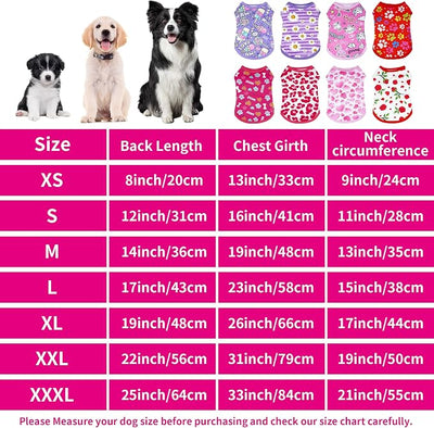 8PCS/Pack Dog Shirts Pink for Medium Dog Girl Female Sleeveless T Shirts Cats Doggie Puppy Tank Top Tee Vest
