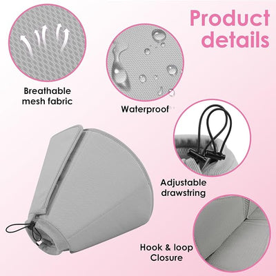 AOFITEE Soft Dog Cone, Adjustable Cones for Dogs After Surgery, Comfy Dog Cone Collar Alternative to Stop Licking, Elizabethan Recovery Collar for Large Dogs(Grey,Large)