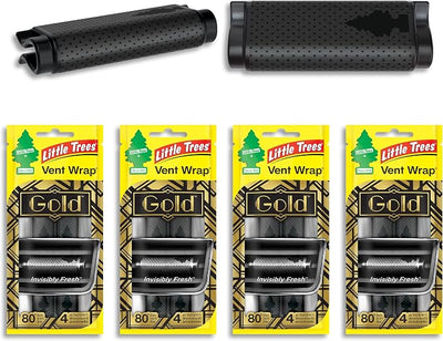 LITTLE TREES Car Air Freshener | Vent Wrap Provides Long Lasting Scent, Invisibly Fresh | 16 Air Fresheners | Gold