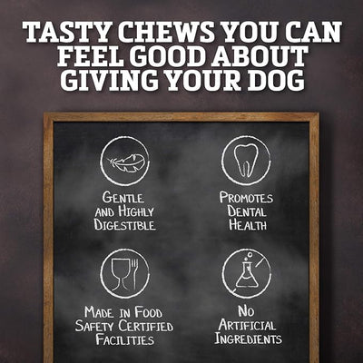 Buffalo Range Rawhide Dog Treats - Healthy, Grass-Fed Buffalo Jerky Raw Hide Chews - Hickory Smoked Flavor - Jerky Twist, 40 Count