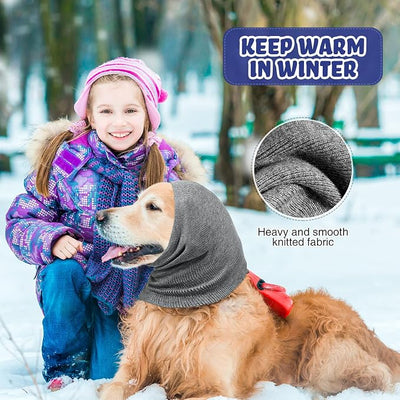 Saintrygo 4 Pcs Dog Snoods Pet Ear Wrap Cover Sound Proof Muffs for Barking and Bathing Warm Winter Scarf for Calming(Blue, Pink, Purple,S,M,L)