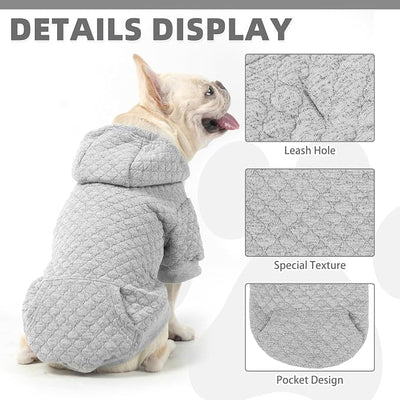 KOOLTAIL Dog Hoodie for Small Medium Large Dogs, Ultra-Warm & Soft Winter Fall Fleece Dog Hooded Sweatshirt Clothes Sweater, Lightweight Pullover Coat for Boy Girl Bulldog Pitbull Puppy Cats,Gray M-L
