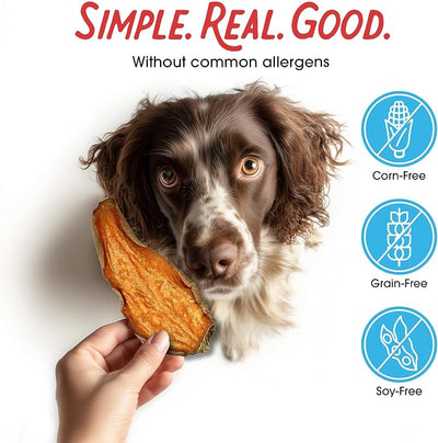 Farmland Traditions Dogs Love Sweet Potato Dog Treats, Premium Single Ingredient Human Grade Sweet Potato Dog Jerky, 2-Pound Bag