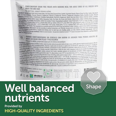 Nature's Protection Grain Free Low Calorie Dog Treats - Functional Treats for Immunity, Training Treats for Small, Medium & Large Breed Adult Dogs with Light Fur (Superior Care - Herring, 5.29 oz)