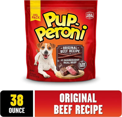 Pup-Peroni Dog Treats, Original Beef Flavor, 38 Ounce, Made with Real Beef (Pack of 2)