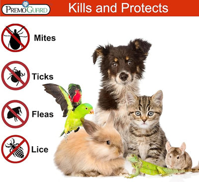 Premo Guard Pet Protector Spray - 16 oz - Kills Mites, Fleas, Ticks, & Mosquitoes - for Dogs, Cats, & Home - Natural Plant Based Oils for Control, Prevention & Treatment - Family Safe