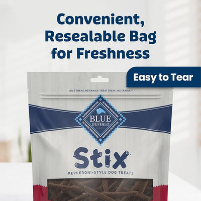 Blue Buffalo Beef Stix Pepperoni-Style Dog Treats, Soft & Meaty Dog Snacks Made in the USA with Real Beef & Natural Ingredients and Enhanced with Vitamins, Minerals, & Other Nutrients, 13 oz.