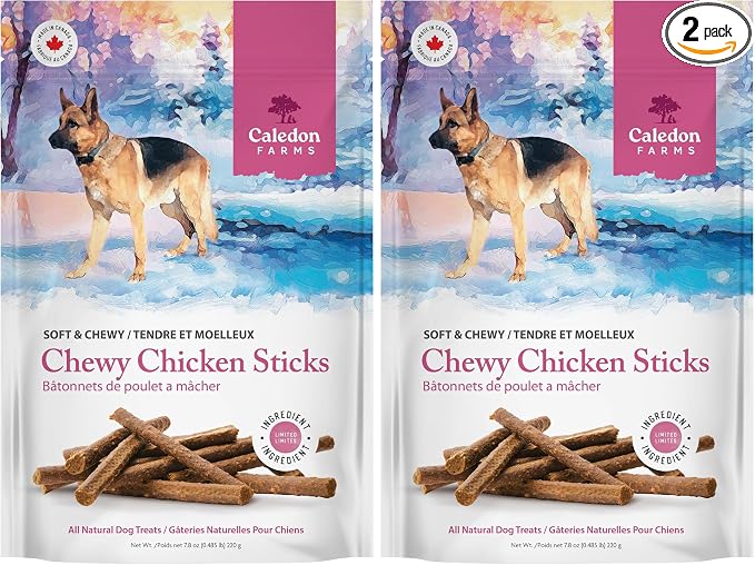 Caledon Farms Chewy Chicken Sticks Dog Treats: 220G/7.8OZ (Pack of 2)