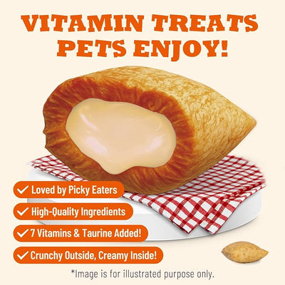13.05 oz Cat Vitamins Treats with Taurine & Omega-3, 7-in-1 Multivitamin and Supplements - for Heart, Vision & Immune Support, Skin & Coat Health, Digestion, Safe for Kitten & Puppy
