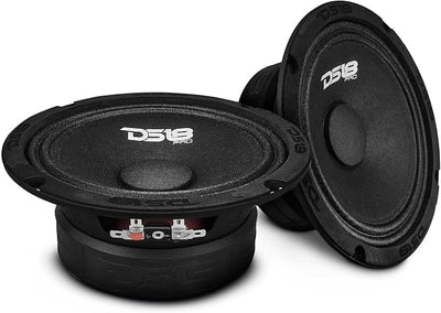 DS18 PRO-GM6.4 Loudspeaker - 6.5", Midrange, Black Steel Basket, 480W Max, 140W RMS, 4 Ohms - Premium Quality Audio Door Speakers for Car or Truck Stereo Sound System (1 Speaker)