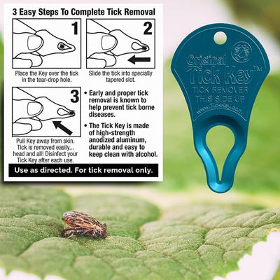 Original Tick Key for Tick Removal 3 Pack (Multi Color)