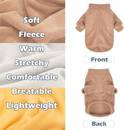 GYALAPERI Dog Sweater, 3 Pack Dog Sweaters for Small Dogs Girl Boy, Ultra Soft Warm Puppy Clothes Dog Coat for Winter (Camel+Beige+Yellow, XX-Small)