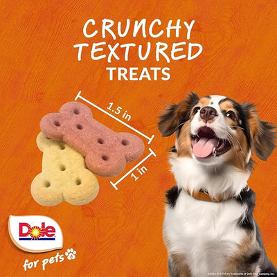 Dole for Pets Dog Biscuits, Assorted Banana and Strawberry Real Fruit Flavor Mix, Vegan Crunchy Training Treats, No Wheat Corn Soy Additives, 7 Oz, 6 Pack