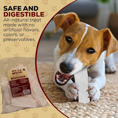 Real Hide Dog Chew Treats, Rawhide Chips, Beef Hide | All Natural | 1 Pound Pack of 2 | Premium Quality | For Small/Medium/Large Dogs