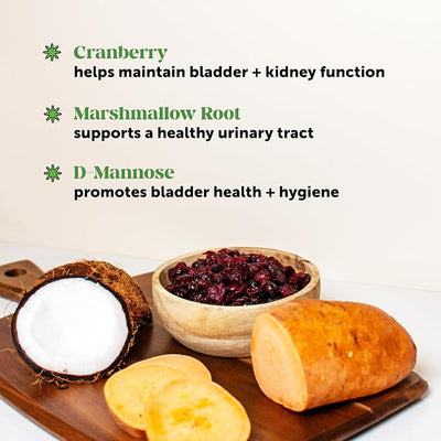 Cranberry for Dogs Urinary Tract Support - Advanced Bladder Control & Kidney Health Supplement - with D-Mannose & Marshmallow Root for Incontinence Support & Normal Urine pH (Bacon, 90 Ct)