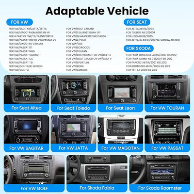 Hodozzy Car Stereo for Volkswagen VW Jetta Passat Golf Beetle Polo Caddy Tiguan Touran for SEAT for Skoda, 7 Inch IPS Touch Screen Wireless CarPlay & Android Auto, FM/AM/RDS Radio, EQ, SWC, Camera