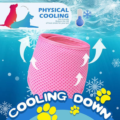 EXPAWLORER Dog Cooling Bandana - 2 Pack Instant Cooling Dog Bandanas, Chill Out Pet Cool Scarf Summer Essentials Ice Neck Cooler Wrap, Prevent Sunstroke for Small Medium Large Dogs, Pink Blue XL