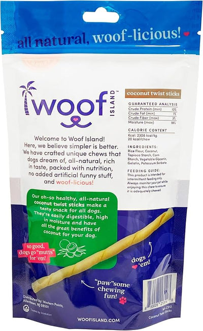 5" Coconut Chews - Premium, All Natural Coconut Dogs Treats - Healthy Puppy Treats & Vitamin Rich Rawhide Free - 2 Pack
