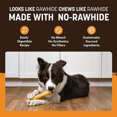 Earth Animal No Hide Chews - Long Lasting Rawhide Free Medium Dog Chews Rolls, Chicken - 3 Count Value Pack