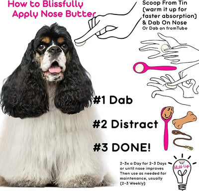 The Blissful Dog Cocker Spaniel Nose Butter, Versatile Dog Nose Balm for Dry Nose, Handcrafted Nose Moisturizer, Easy-to-Apply Dog Essentials, Unscented, 0.15 oz.