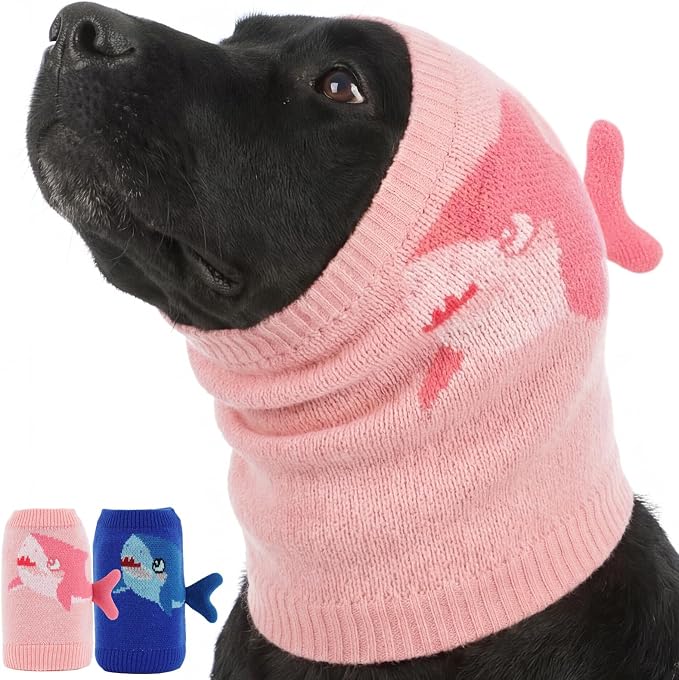 Nanaki Dog Calming Hoodie for Anxiety Relief&Noise Cancelling-Dog Ear Covers For Blow Drying, Bthing,Grooming,No Shake Head Wraps For Dogs Hematoma,Pet Ear Muffs for Fireworks,Thunder,Vet Visit,Travel