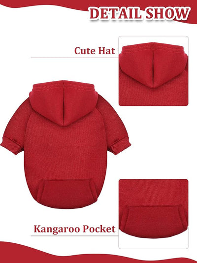Syhood 4 Pieces Medium Dog Sweaters Dog Hoodie Clothes with Hat for Small Dogs Puppy Pet Winter Warm Hoodies Coat Sweater Shirt Chihuahua Clothes with Pocket