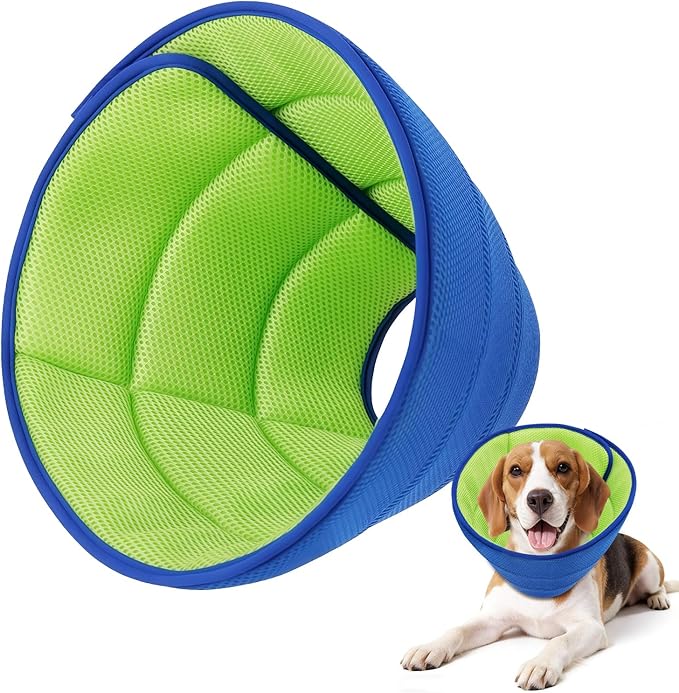 Upgraded Soft Dog Cone Collar for Post-Surgery Recovery – Adjustable Elizabethan Alternative to Stop Licking, Lightweight Breathable Mesh, Fits Most Breeds (S)