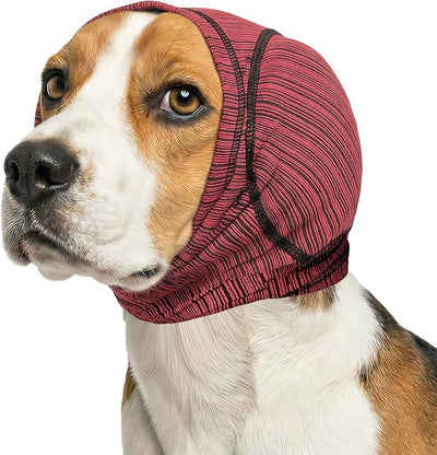 Dog Ear Muffs for Anxiety Relief & Noise Cancelling, Calming Hoodie for Grooming, Bathing, Thunder, & Fireworks,Pink L