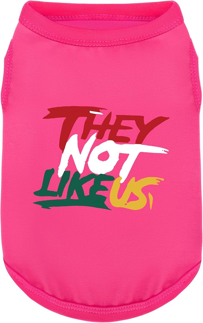 Comfortable Polyester-Cotton Dog Shirt –with 'They NOT Like US', Perfect for Small & Medium Dogs, Soft & Stylish Pet Apparel for Everyday Wear.Pink 3XL