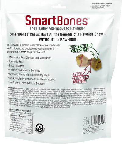 SmartBones with Chicken Mini Chews 30 Count, Rawhide-Free Chews for Dogs, No Artificial Preservatives or Flavors Added, 16.9 OZ (SBC-00309)