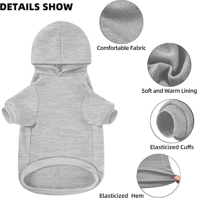 Dog Sweater Dog Hoodie Cold Weather Coat Hooded Sweatshirt for Puppies,Cats, Small Medium Large Dogs (Light Grey(I Love My Dad), X-Large)