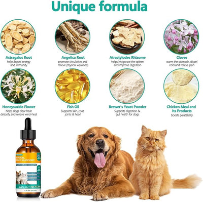 [2-Pack] Natural Yeast Drops for Cats & Dogs - Ear Care Support for Pets Relieves Ear Itching - Reduces Inflammatory Irritation - Soothes Skin Allergies & Itchiness Herbal Drops Supplement