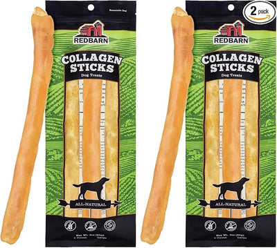 Redbarn Pet Products All-Natural Large 12" Beef Collagen Sticks for Dogs-Long Lasting Low-Odor Alternative to Traditional Rawhide&Bully Sticks-Supports Healthy Joints,Skin,&Coat-,3 Count (Pack of 2)