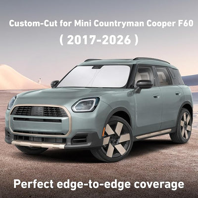EcoNour Windshield Sunshade Compatible for Mini Country Man Cooper F60 2017-2024 2025 2026, Sun Visor for Front Windshield & Window Sun Shade Cover, UV Heat Blocker & Protector, Car Accessories