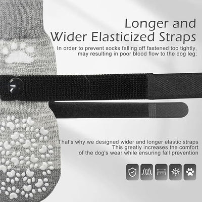 EXPAWLORER Anti Slip Dog Socks to Prevent Licking Paws, Dog Shoes for Hot Pavement, Dog Booties for Small Medium Large Senior Dogs, Traction Control Boots & Paw Protectors for Hardwood Floors