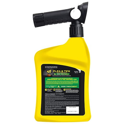 Black Flag Flea and Tick Killer Concentrate Yard Treatment, 32 Ounces, Ready To Spray, Quickflip Hose End Sprayer