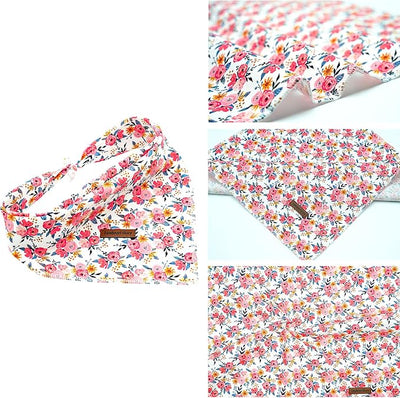 Lionheart Glory Floral Dog Scarf - Soft Washable Square Bandanas for Small Dogs (1 Pack, Spring/Summer)