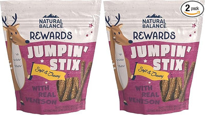 Natural Balance Limited Ingredient Rewards Jumpin' Stix, Grain-Free Dog Treats for Adult Dogs of All Breeds, Venison Recipe, 4 Ounce (Pack of 2)