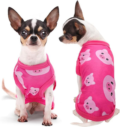 Adorable Pink Pig Dog Shirt: Lightweight Polyester Cartoon Puppy Vest, Small Medium & Large Dog T-Shirt, Summer Pet Clothes, Cute Dog Apparel, Breathable Dog Tank Top L
