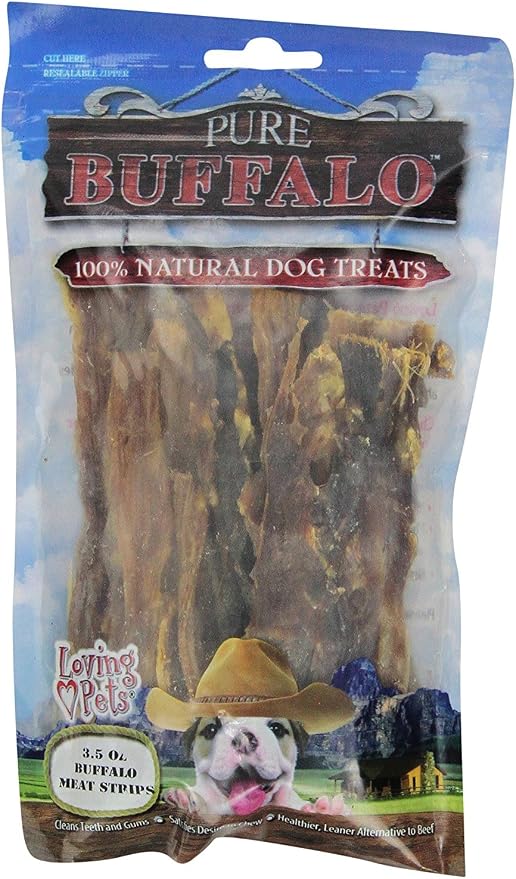 Loving Pets Pure Buffalo Lung Steaks – Natural Single Ingredient Buffalo Dog Treats – High Protein Chewy Dog Snacks for Everyday Reward – Grain Free, Long-Lasting Treats for Small, Medium & Large Dogs