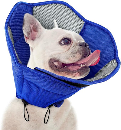 Dog Cone - Soft Cone for Dogs to Stop Licking, Pet E-Collar Alternative After Surgery, Adjustable Pet Recovery Collar for Wound Healing, Blue Medium
