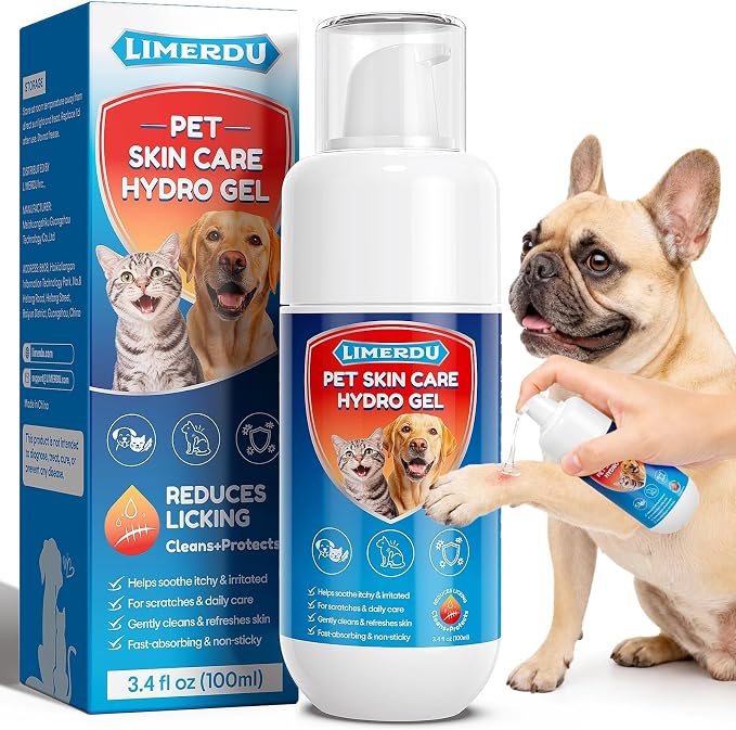 Dog Wound Care Hydrogel Spray, Hot Spot Treatment for Dogs, Healing Aid, Itch Relief, Skin Irritation, Skin Repair for Sores, Abrasions, Cuts, Helps Reduce Licking, Safe for Dog Cat Care, 3.4 oz | Gentle