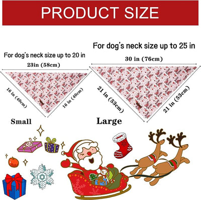 Unique Style Paws Dog Bandanas 1PC Washable Cotton Triangle Puppy Scarfs Christmas Red Pink Elk with Colorful Flower for Small Medium Large Dogs and Cats