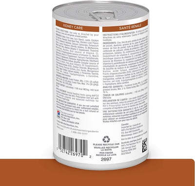 Hill's Prescription Diet k/d Kidney Care Wet Dog Food, Lamb, 13 oz. Cans, 12-Pack