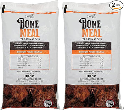 Bone Meal Steamed Powder for Dogs and Cats 2 Pack Total 2 Pounds from Upco Bone Meal Made in USA