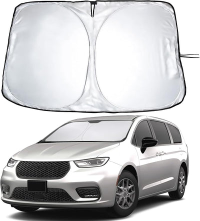 EcoNour Windshield Sunshade for Chrysler Pacifica 2017-2024 2025 2026, Sun Visor for Front Windshield & Window Sun Shade Cover, UV Heat Blocker & Protector, Car Accessories
