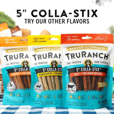 5" Collagen Sticks 2 Flavor Bundle: Beef, Chicken, Healthy Joint Support Dog Treat, Rawhide Alternative, Skin & Coat Health, Made with Real Beef and Chicken, 2 Bags, 30 Count