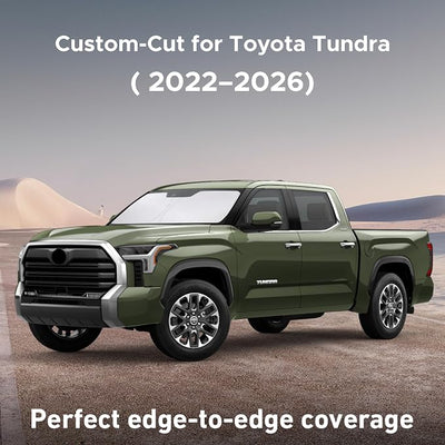 EcoNour Windshield Sunshade Compatible for Toyota Tundra 2022-2024 2025 2026, SR, SR5, Limited, Platinum, 1794 Edition, TRD Off-Road Pro Sun Visor for Front Window Sun Shade Cover, Car Accessories