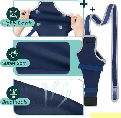 Dog Rear Leg Sleeve to Stop Licking, Hind Leg Protector After TPLO Recovery, ACL Surgery, Wounds or Skin Issues, Soft Breathable Comfortable Cover for Large Medium Small Dogs, XS,Right, Navy Blue